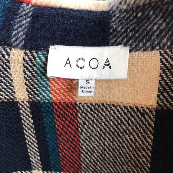 ACOA Long Line Fall Flannel Shacket - Picture 7 of 11